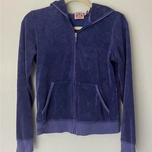 Juicy Couture Y2K 00s blue indigo terry cloth Zip-Up Hoodie size L